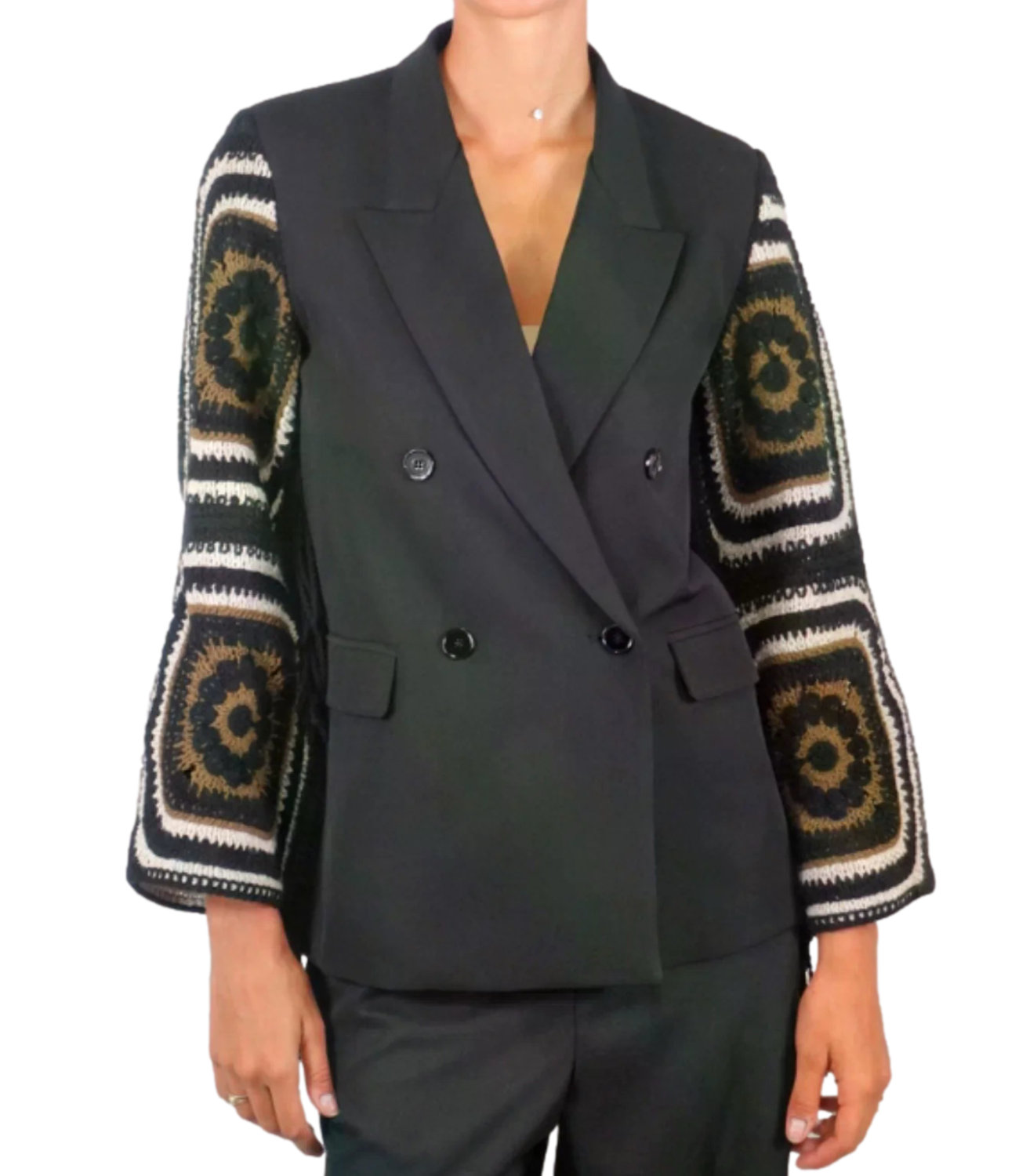 Vicolo Giacca Crochet Nero Donna