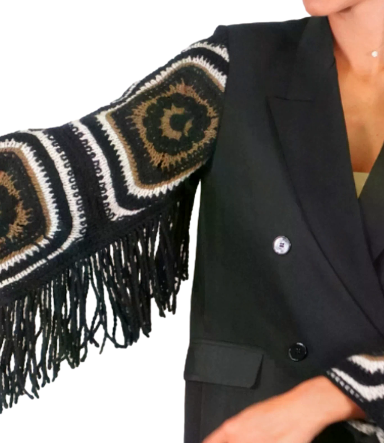Vicolo Giacca Crochet Nero Donna