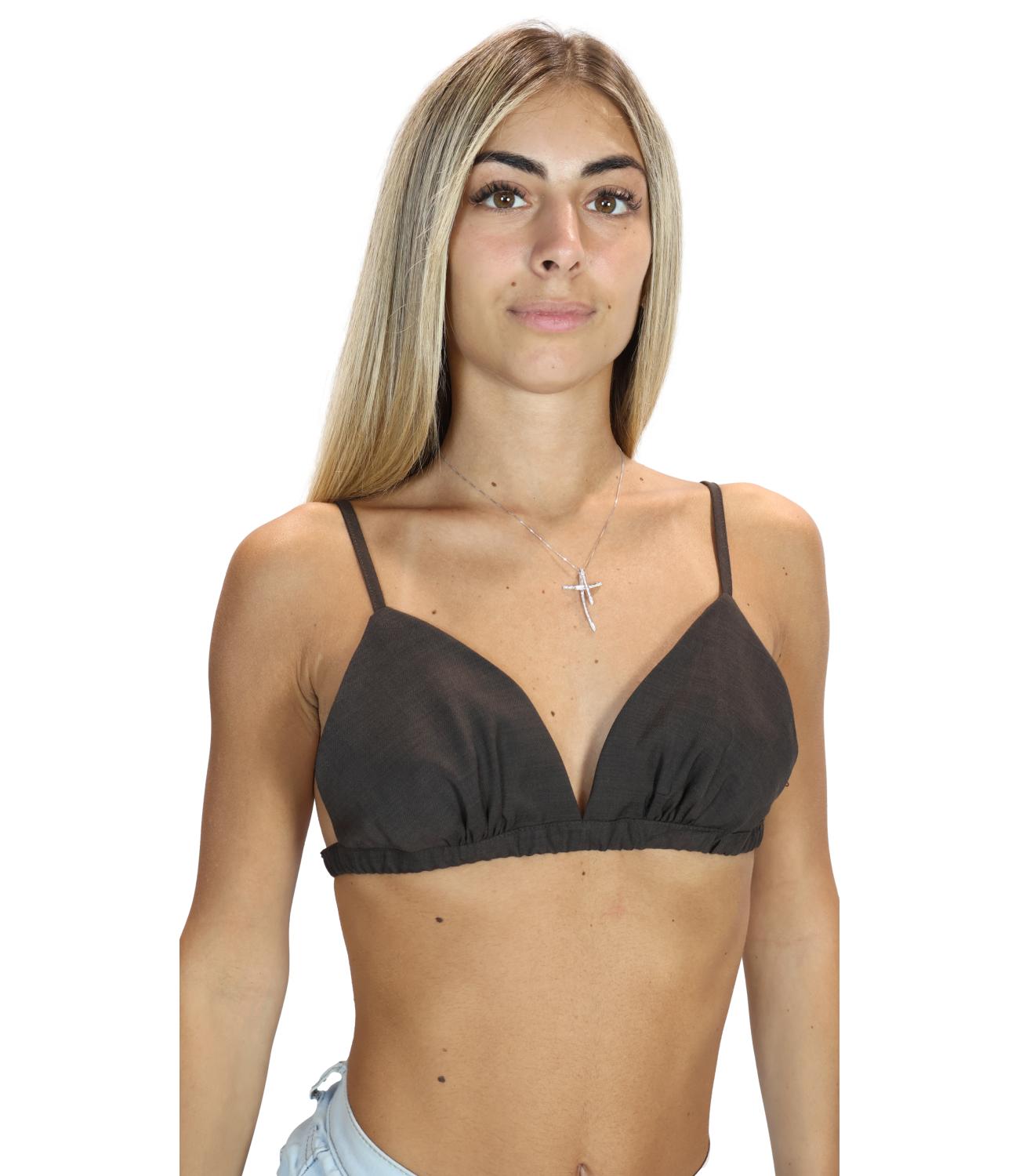 Vicolo Top Bralette Fondente Donna