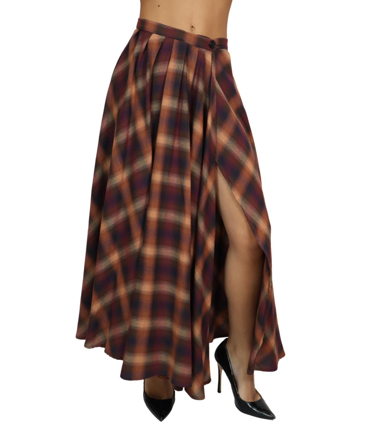 Vicolo Gonna Quadri Bordeaux Donna