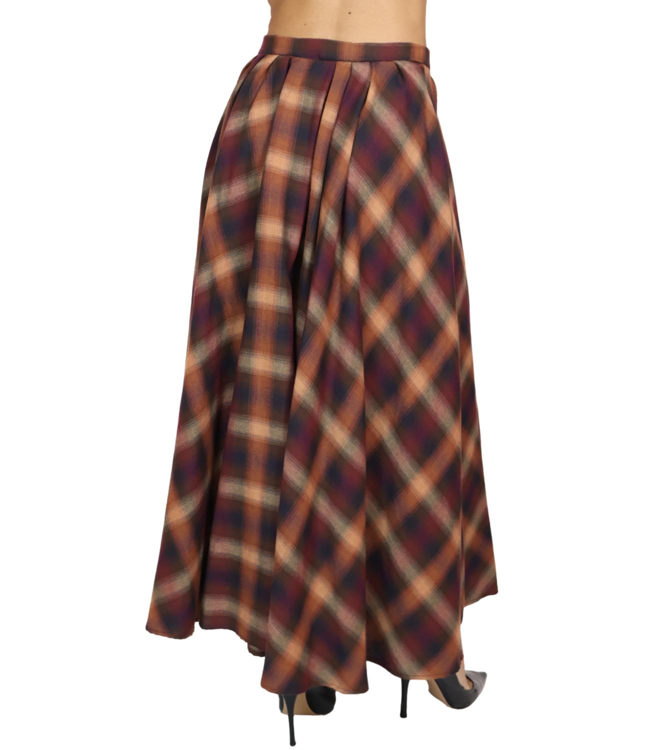 Vicolo Gonna Quadri Bordeaux Donna