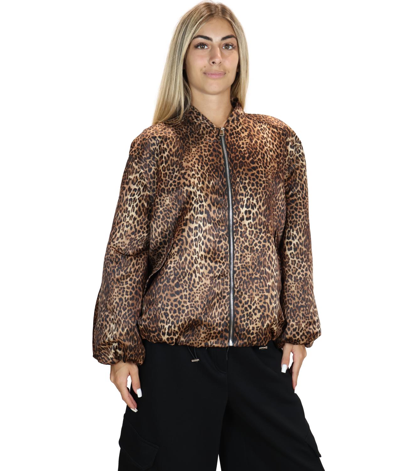 Vicolo Giacca Animalier Biscotto Donna