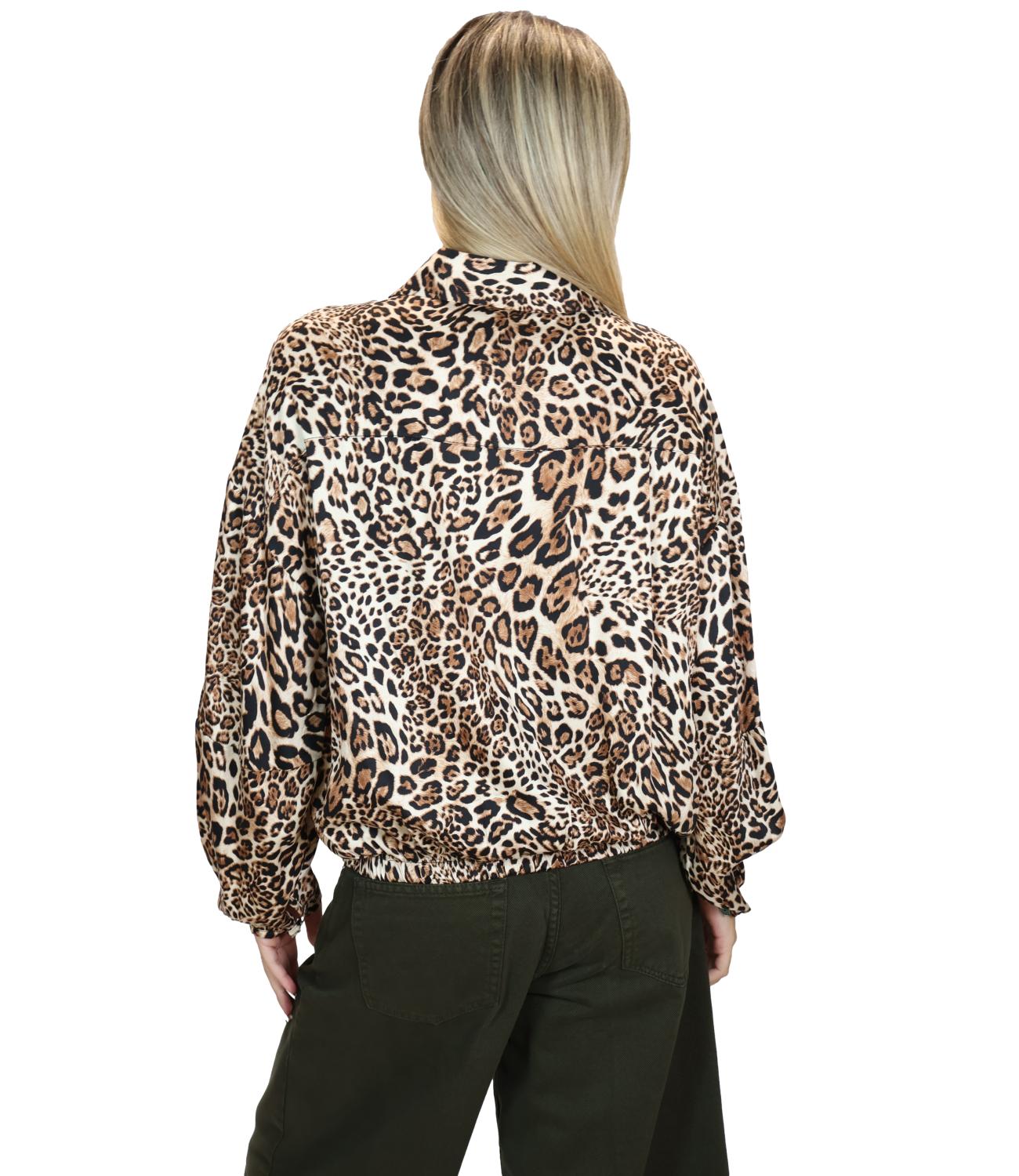 Vicolo Top Camicia Animalier Moro