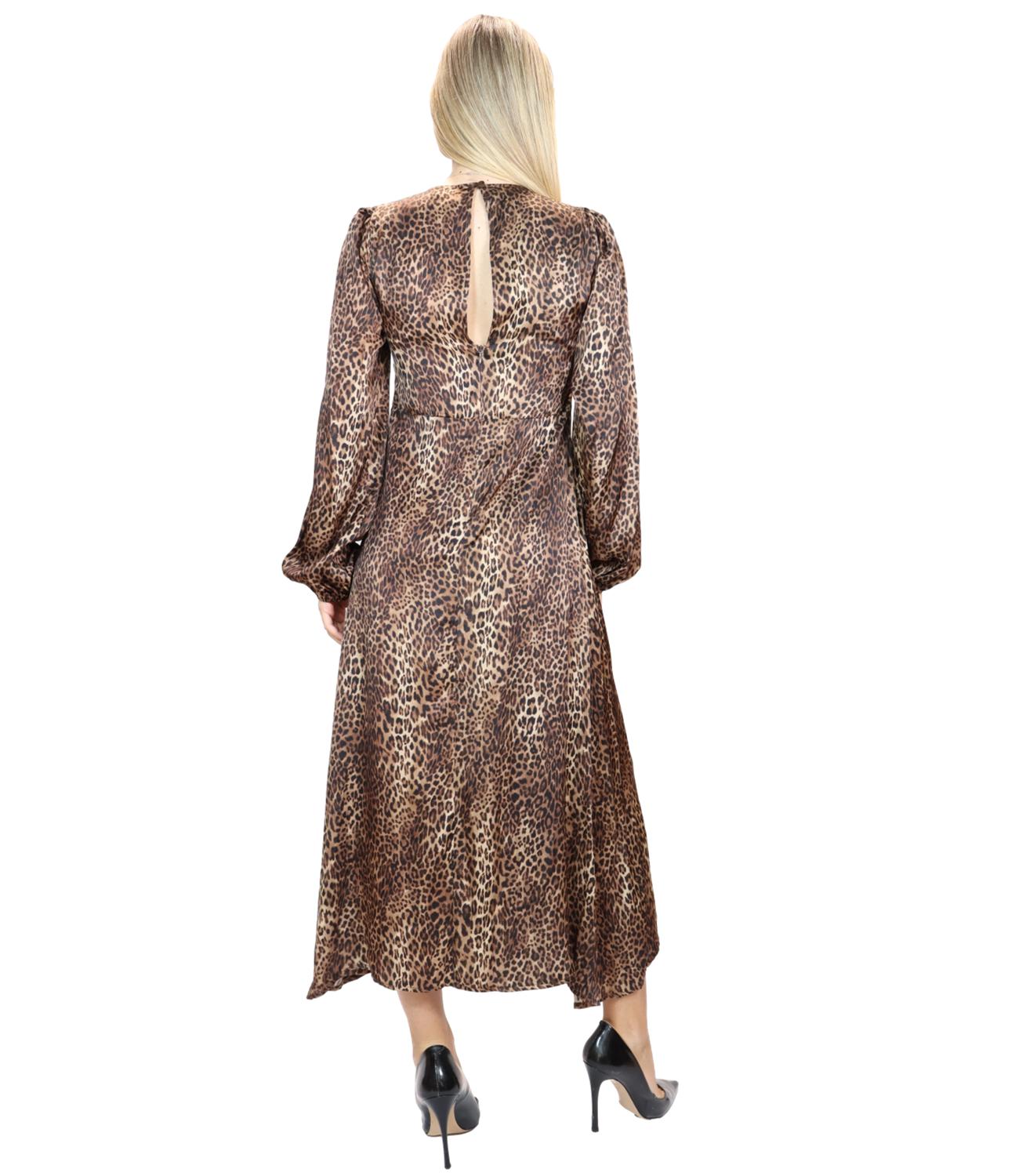 Vicolo Abito Animalier Biscotto Donna