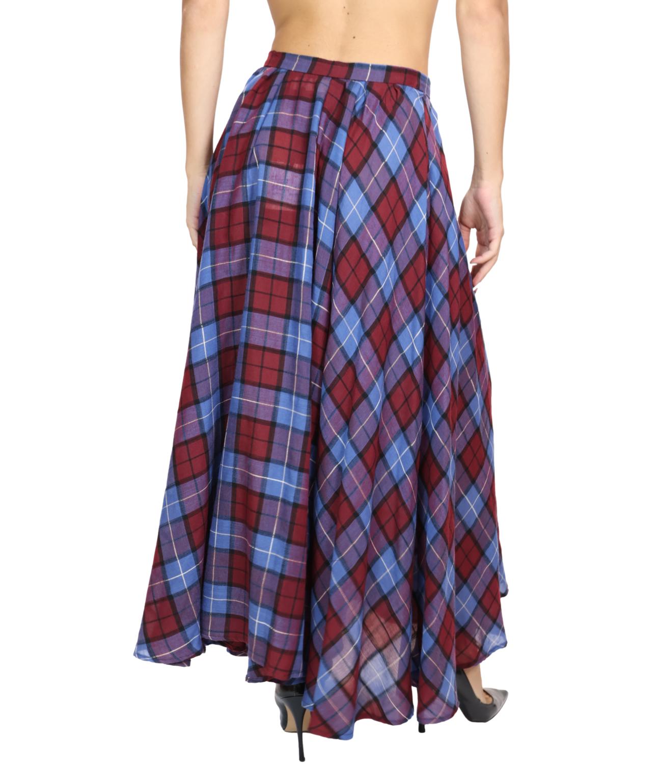 Vicolo Gonna Quadri Bordeaux Donna