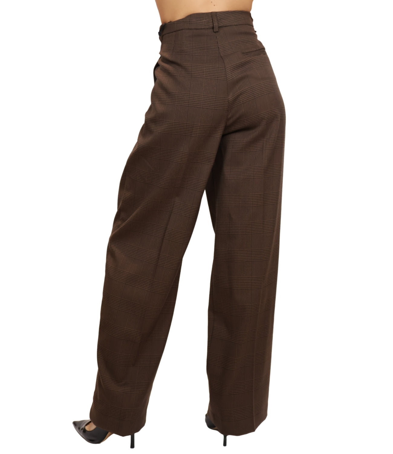 Vicolo Pantalone Check Nero/Moro Donna