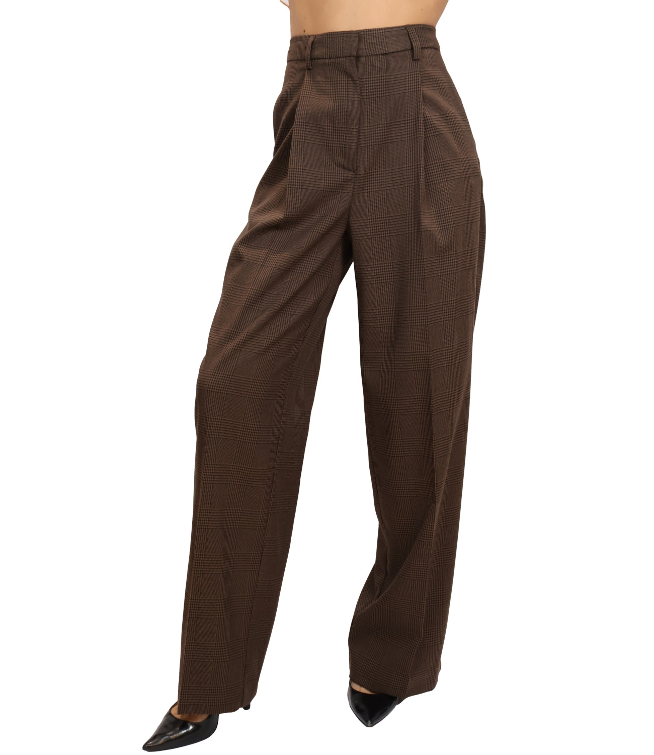 Vicolo Pantalone Check Nero/Moro Donna