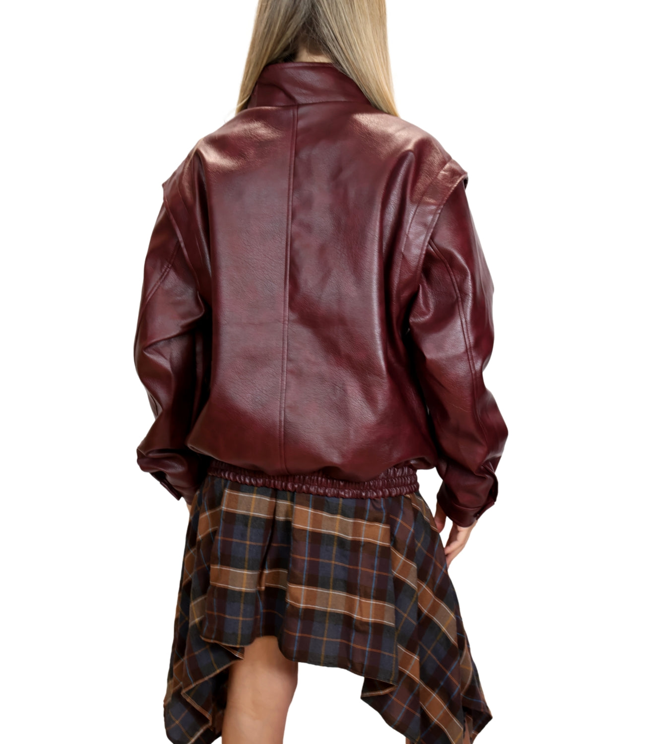 Vicolo Cappotto Bomber Bordeaux Donna
