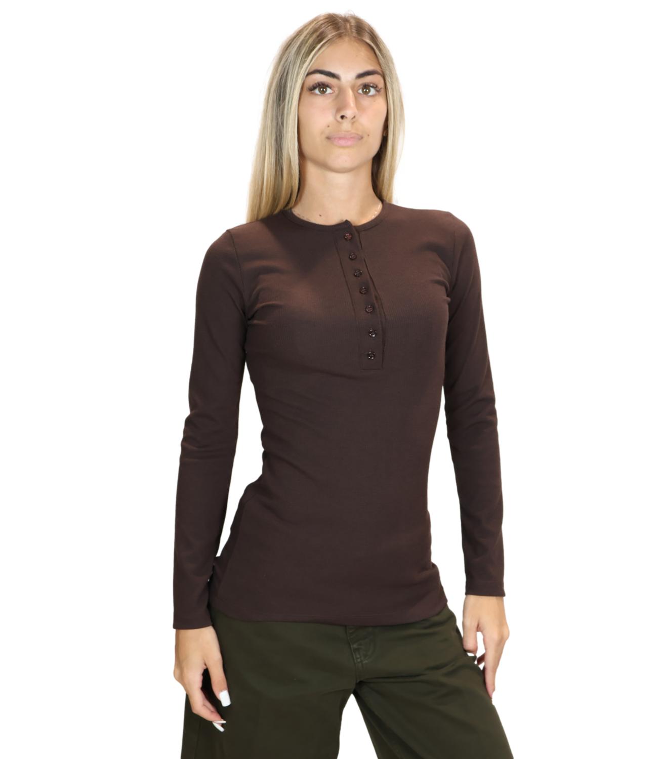 Vicolo T-shirt Serafino Fondente