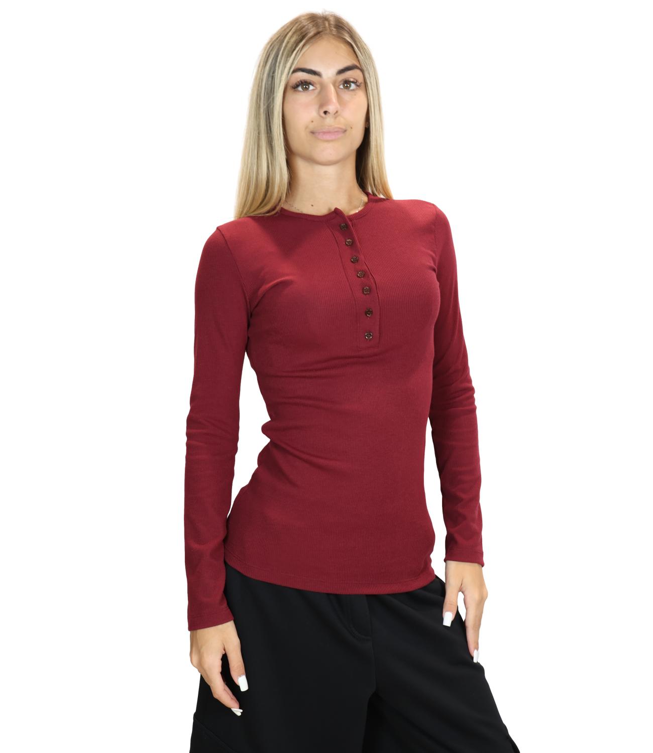 Vicolo T-shirt Serafino Bordeaux Donna