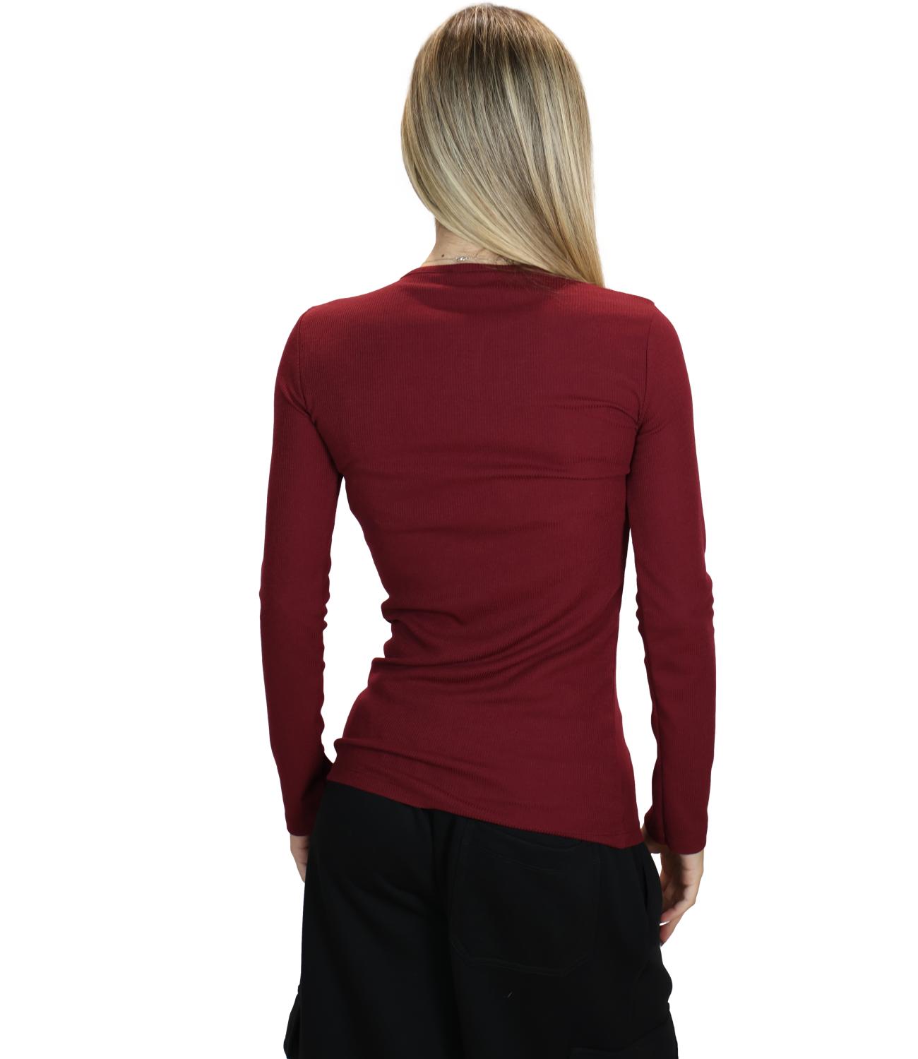Vicolo T-shirt Serafino Bordeaux Donna