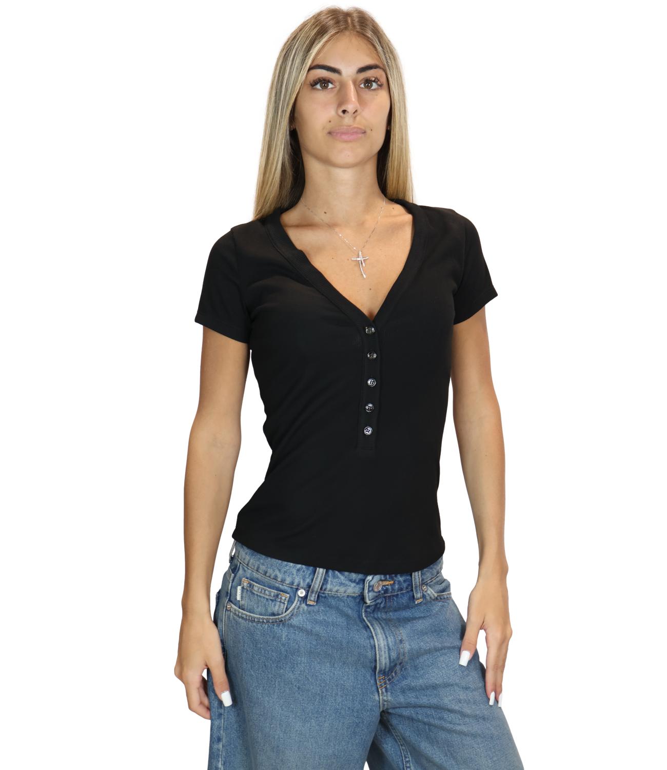 Vicolo T-shirt Serafino Nero Donna