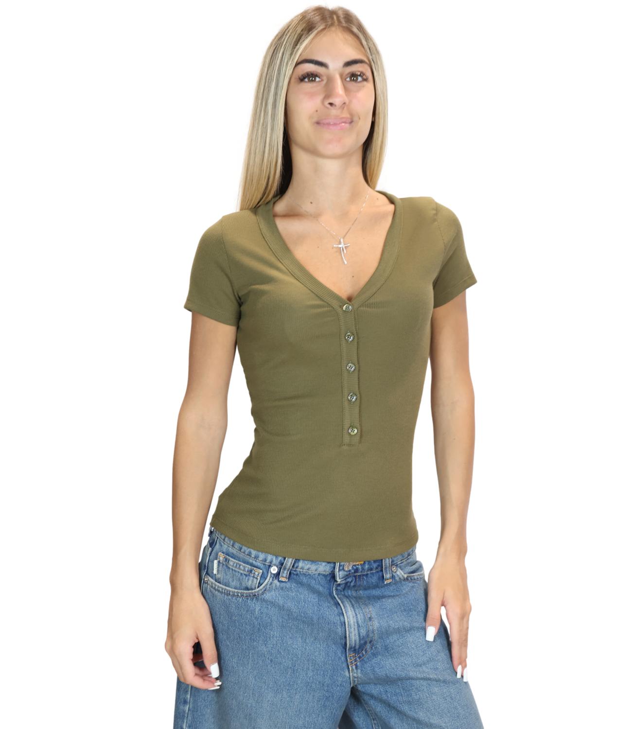 Vicolo T-shirt Serafino Militare Donna