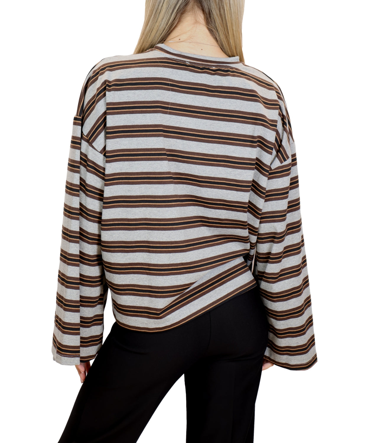 Vicolo T-shirt Righe Grigio/Navy Donna