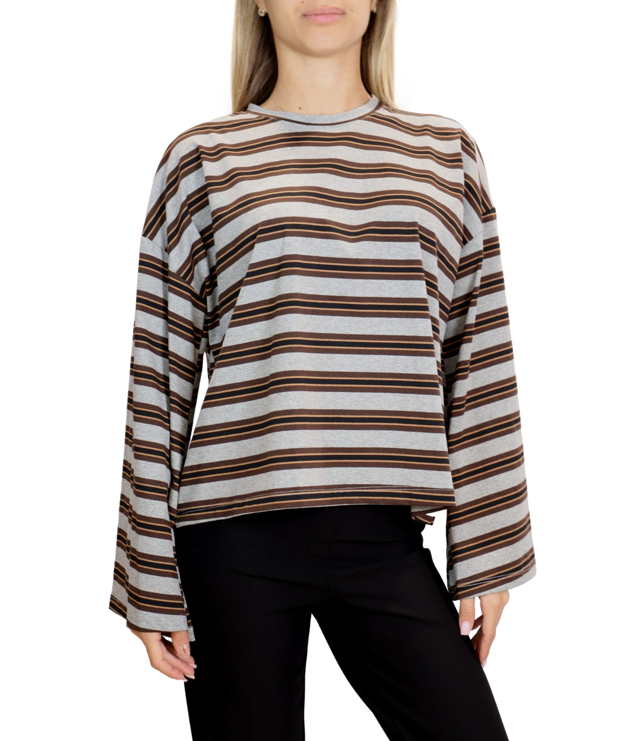 Vicolo T-shirt Righe Grigio/Navy Donna