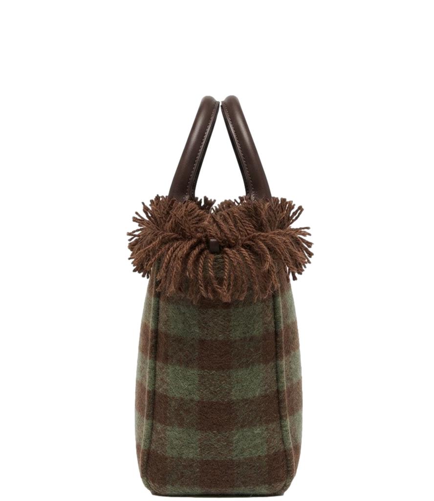 Vicolo Borsa Piccola Marrone/Menta Donna