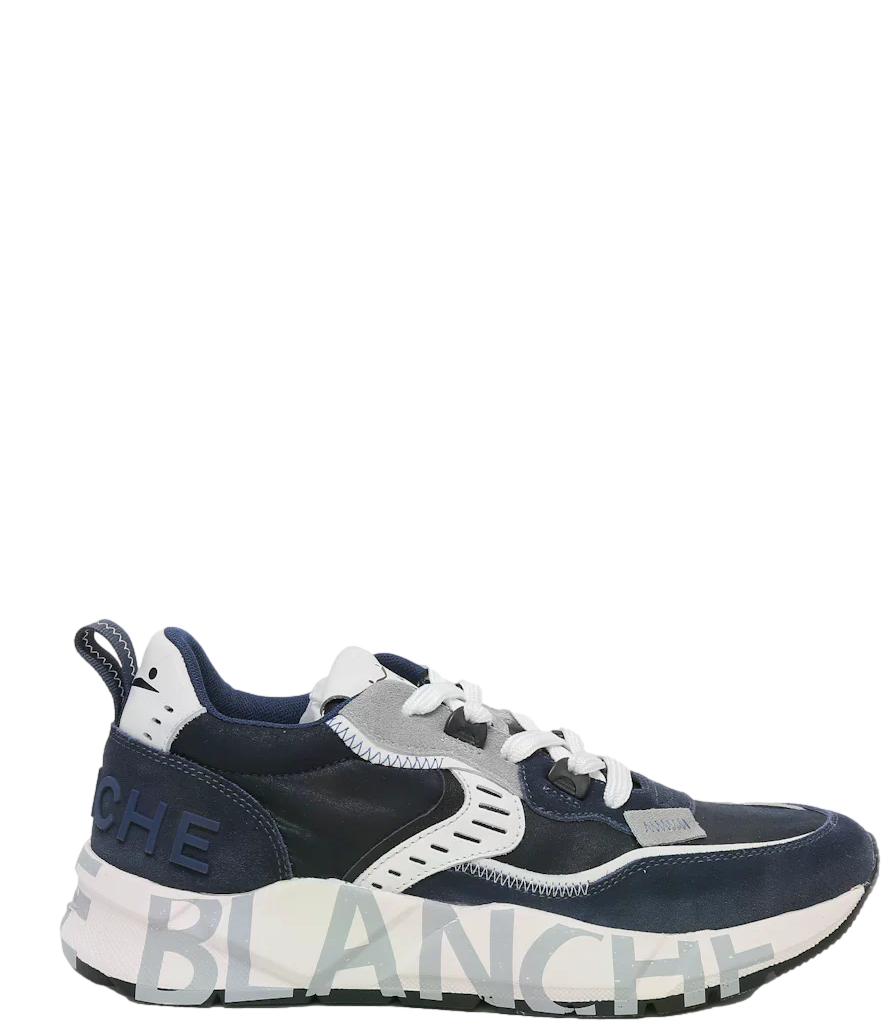 Sneakers Voile Blanche Delavè wax blu in pelle scamosciata
