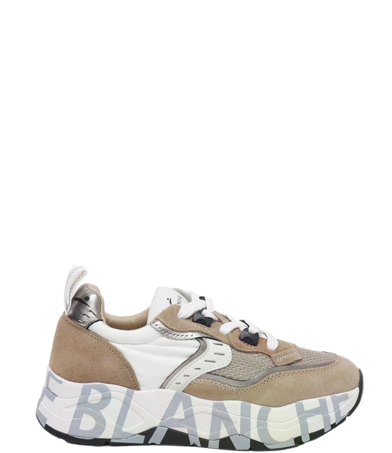 Sneakers CLUB105 voile blanche donna Light Brown beige