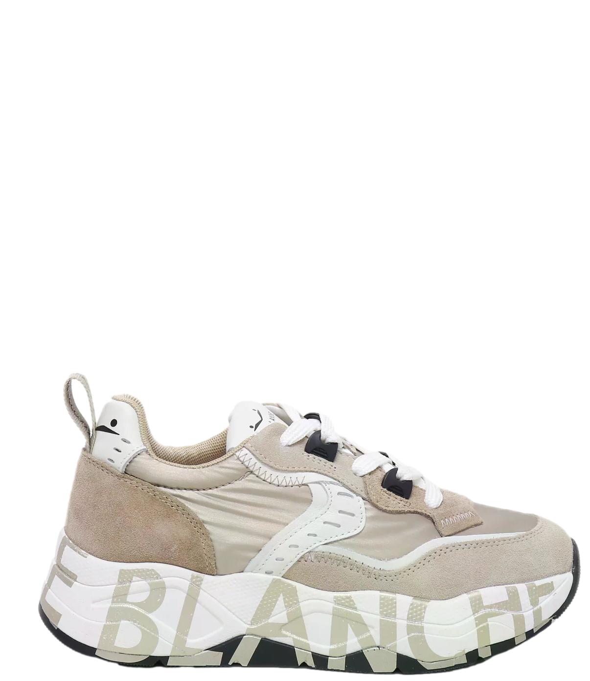 Sneakers CLUB105 voile blanche donna Light beige platinum