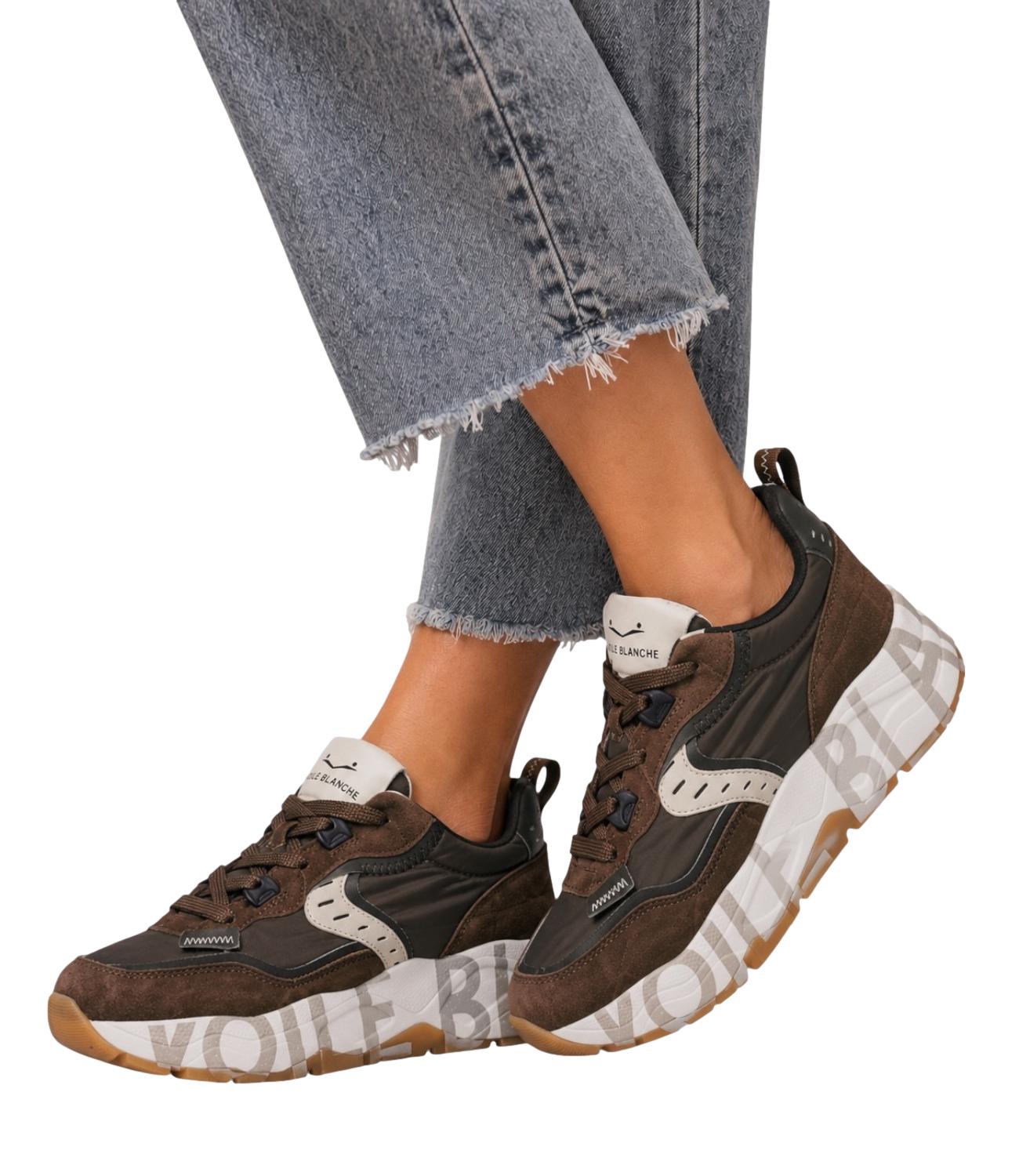 Sneakers CLUB105 voile blanche donna brown dark brown