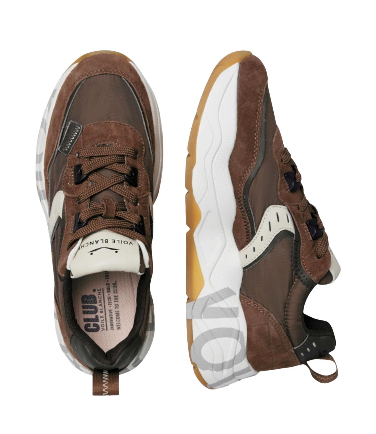 Sneakers CLUB105 voile blanche donna brown dark brown