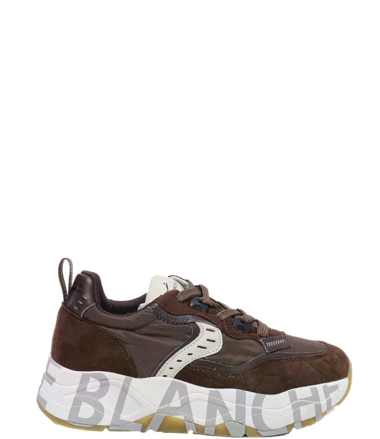 Sneakers CLUB105 voile blanche donna brown dark brown