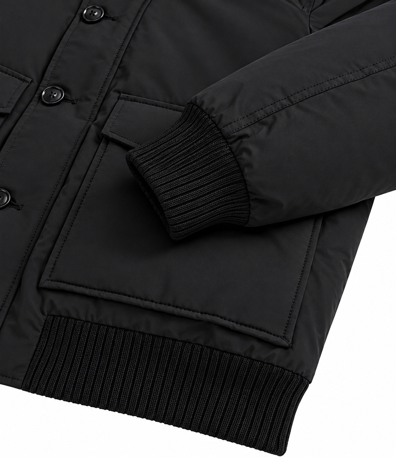 Woolrich Polar Detachable Fur Bomber Black Uomo