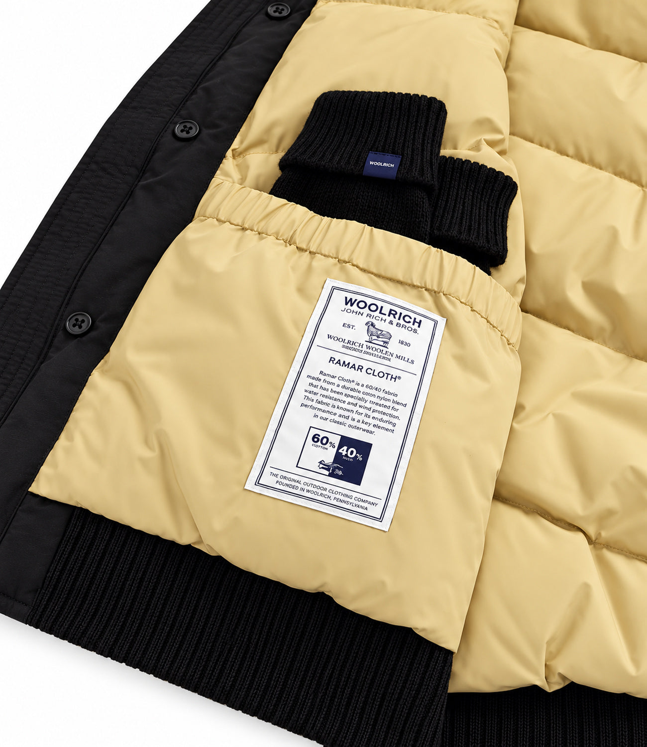 Woolrich Polar Detachable Fur Bomber Black Uomo