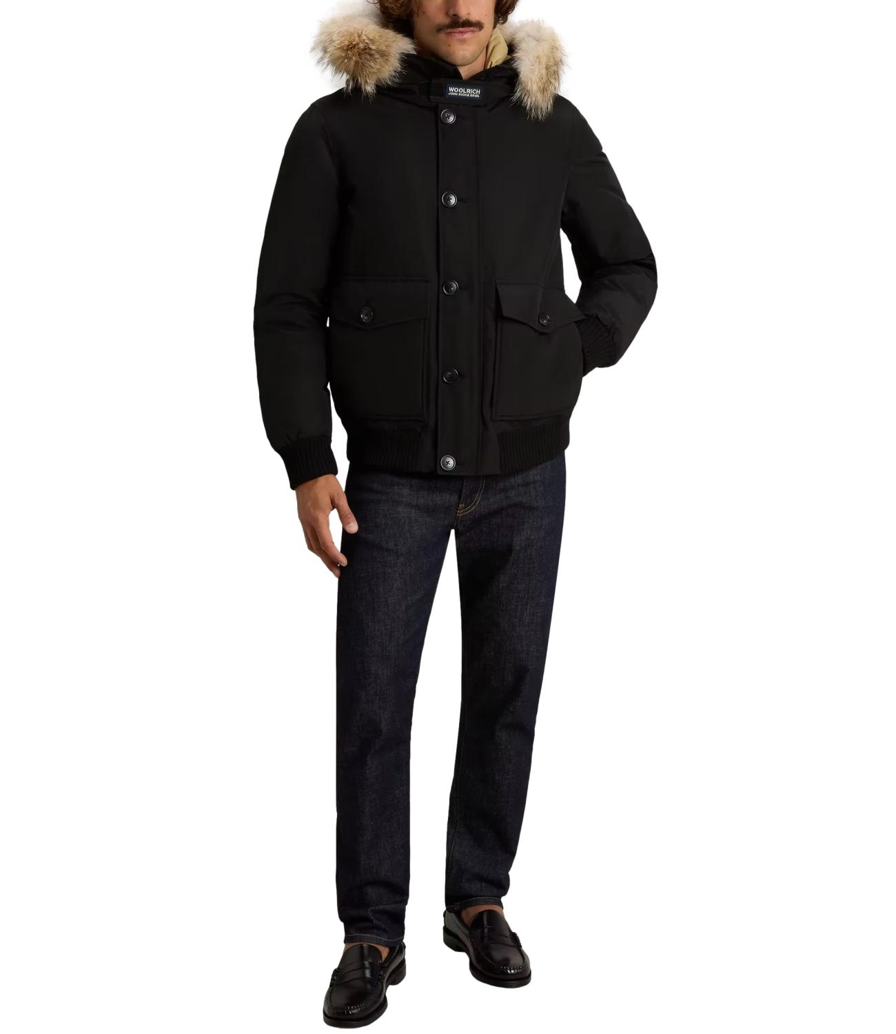 Woolrich Polar Detachable Fur Bomber Black Uomo