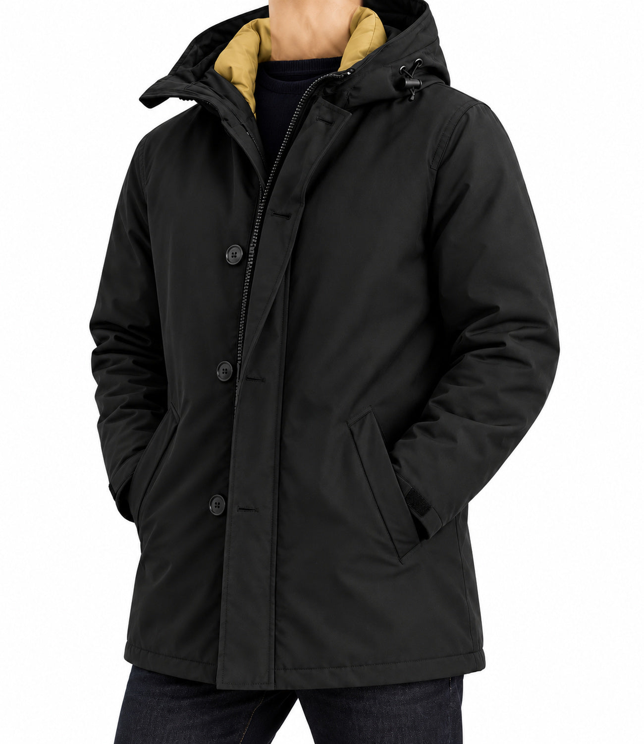 Woolrich Polar Detachable Fur Bomber Black Uomo