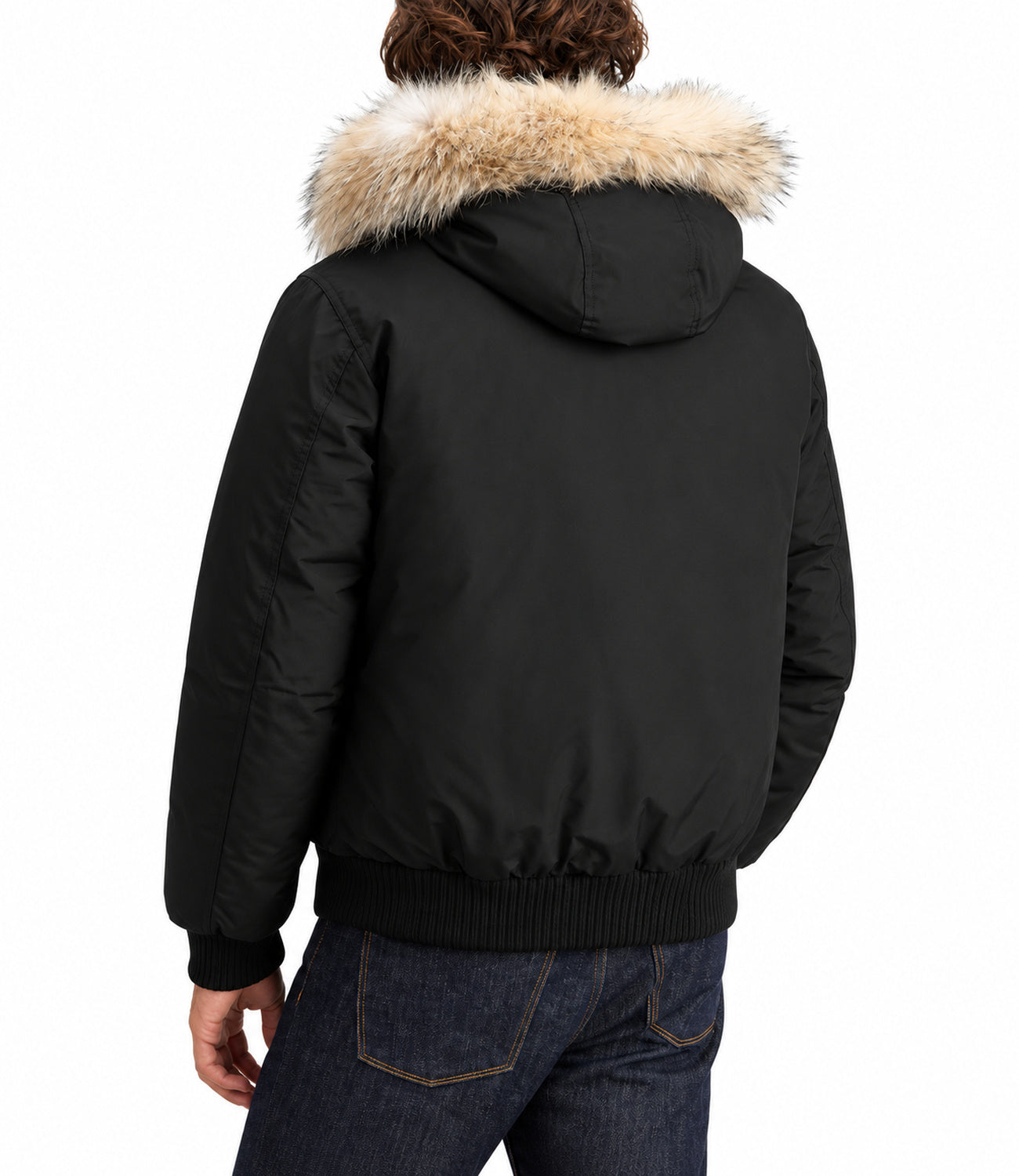 Woolrich Polar Detachable Fur Bomber Black Uomo