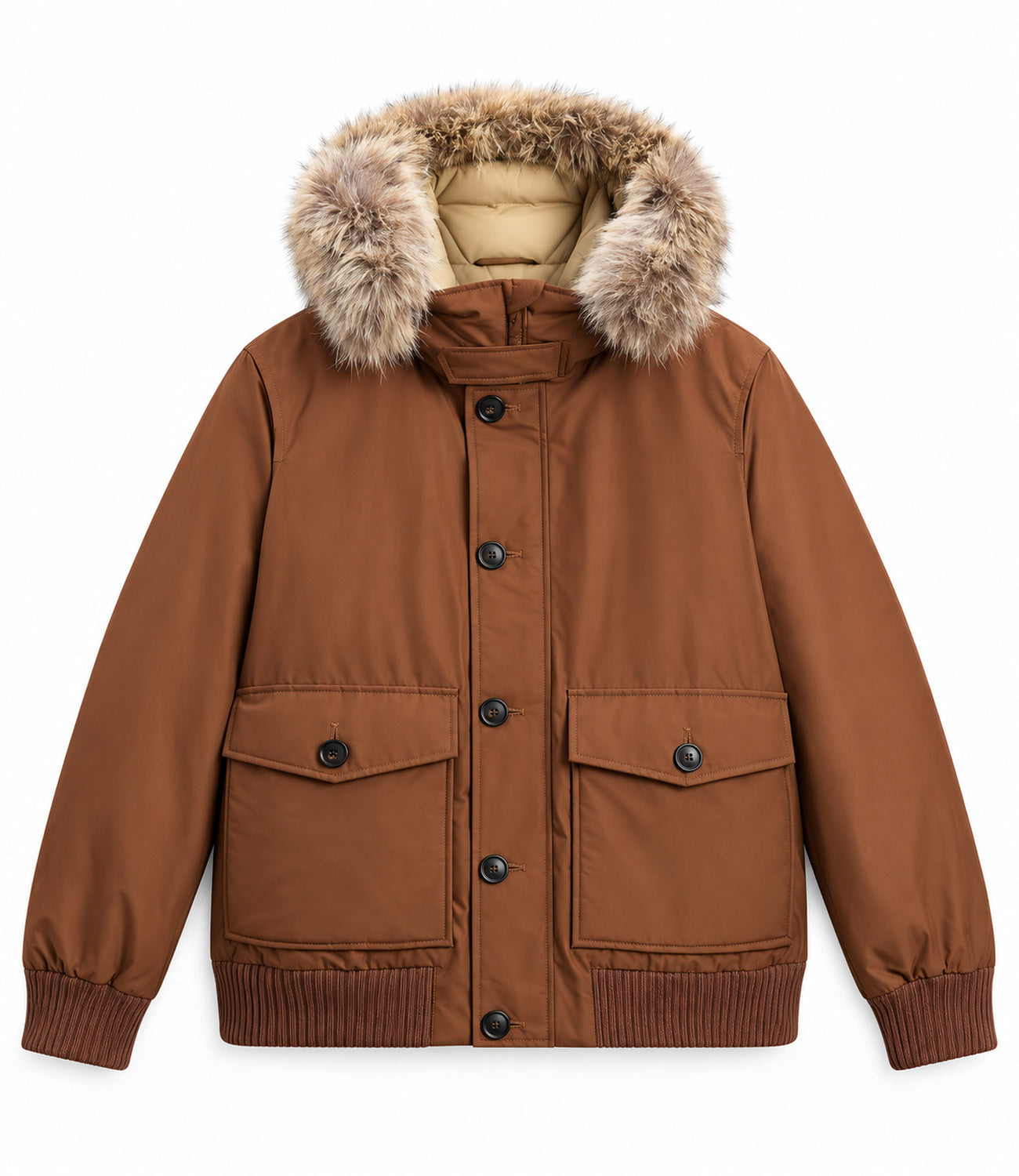 Woolrich Polar Detachable Fur Bomber bison uomo