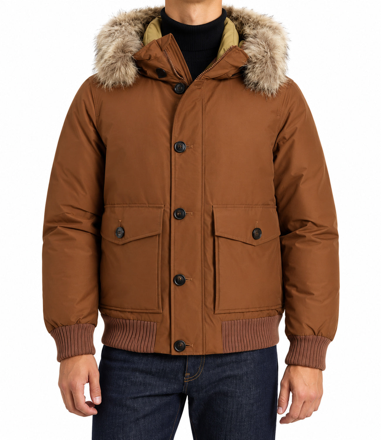 Woolrich Polar Detachable Fur Bomber bison uomo