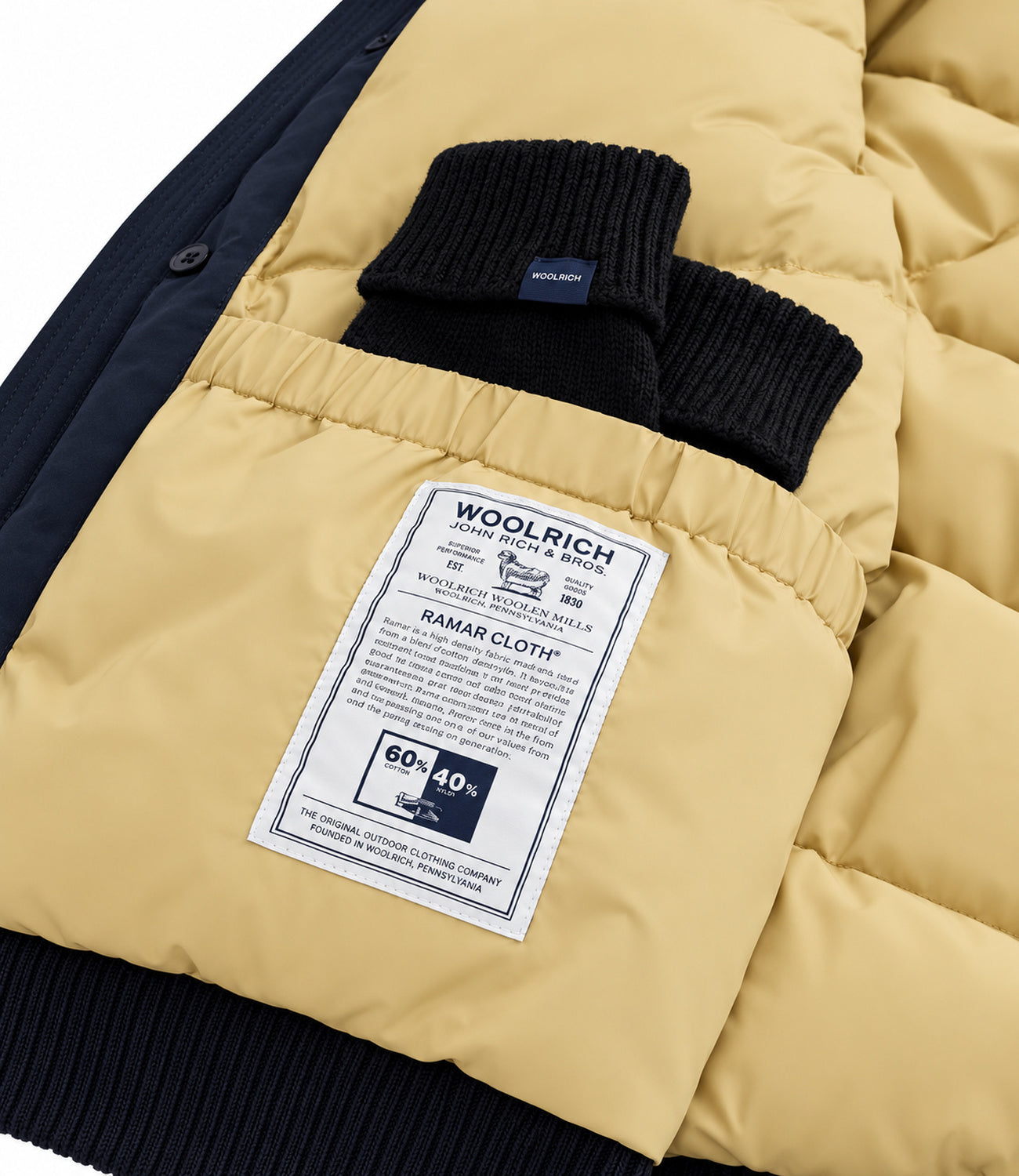 Bomber Woolrich Polar Detachable Fur Melton Blue