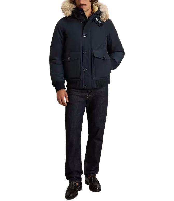Bomber Woolrich Polar Detachable Fur Melton Blue