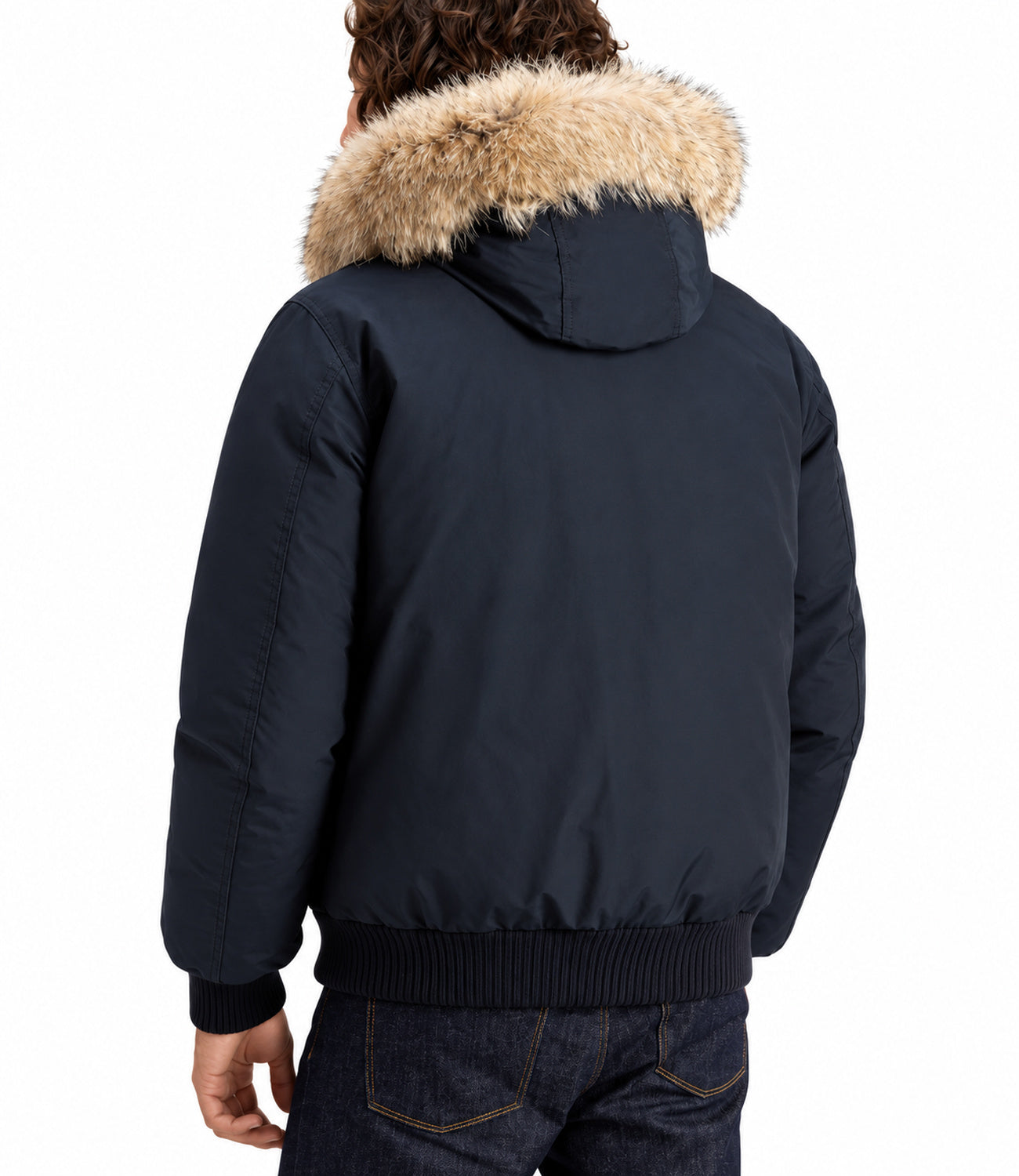Bomber Woolrich Polar Detachable Fur Melton Blue