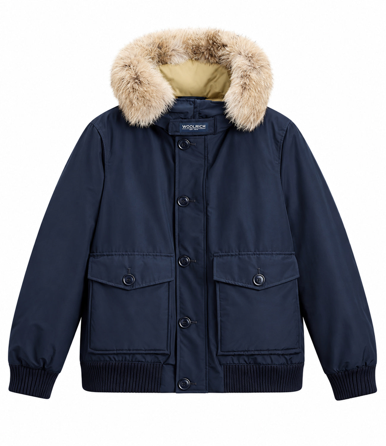 Bomber Woolrich Polar Detachable Fur Melton Blue