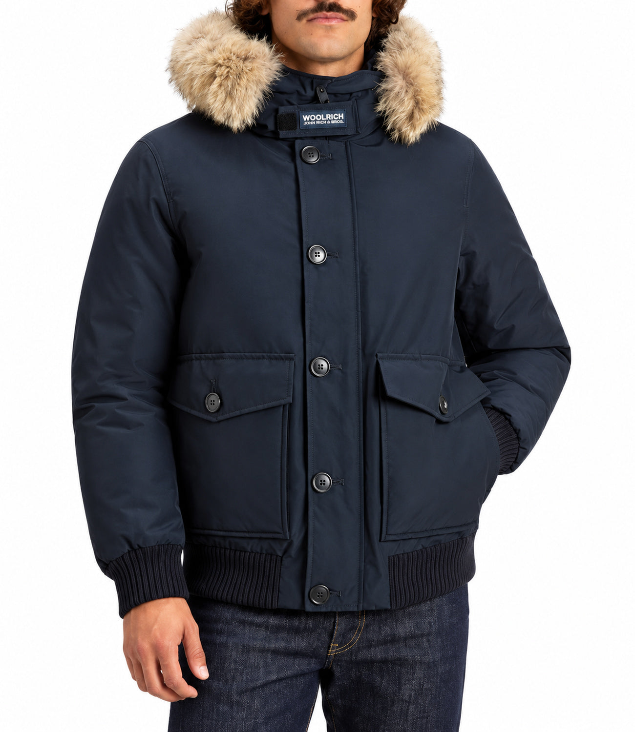 Bomber Woolrich Polar Detachable Fur Melton Blue