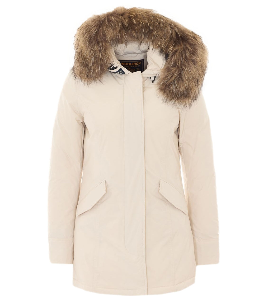 Woolrich Giubbino Luxury Arctic Raccoon Parka Milky Cream Donna