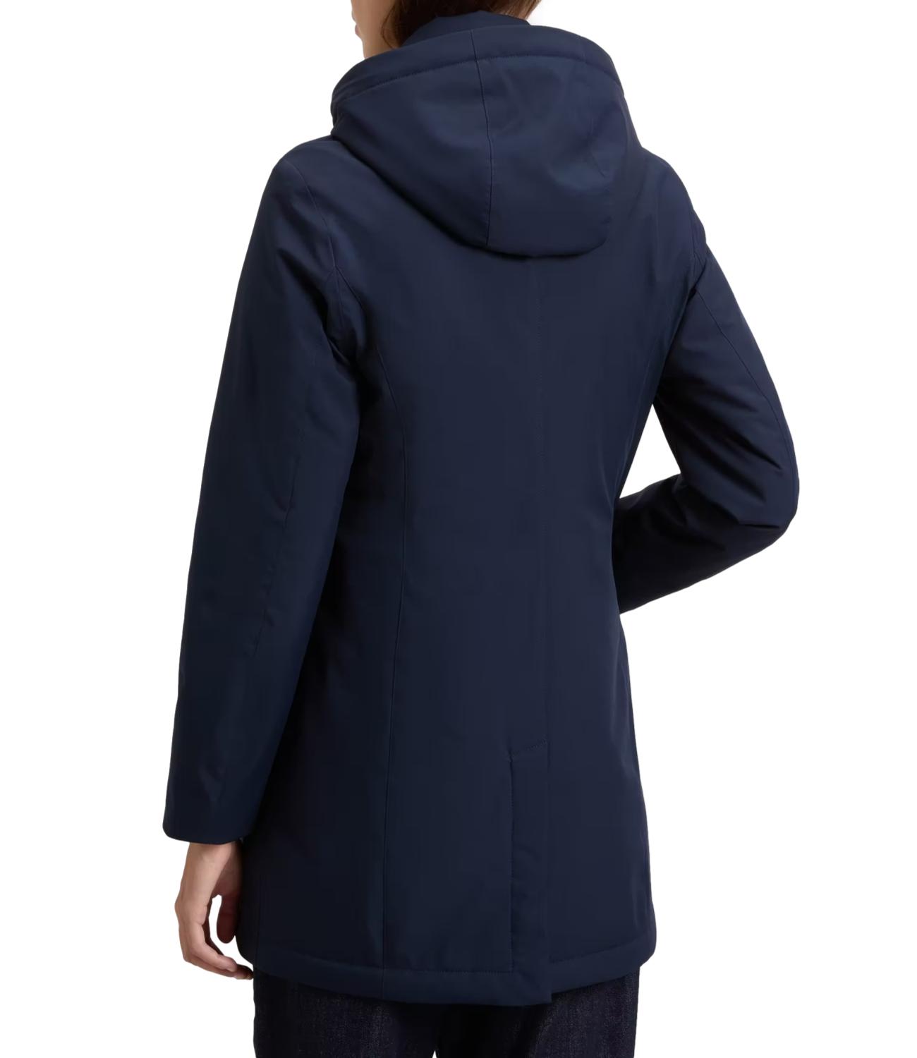 Woolrich Light Stretch Coat Melton Blue Donna