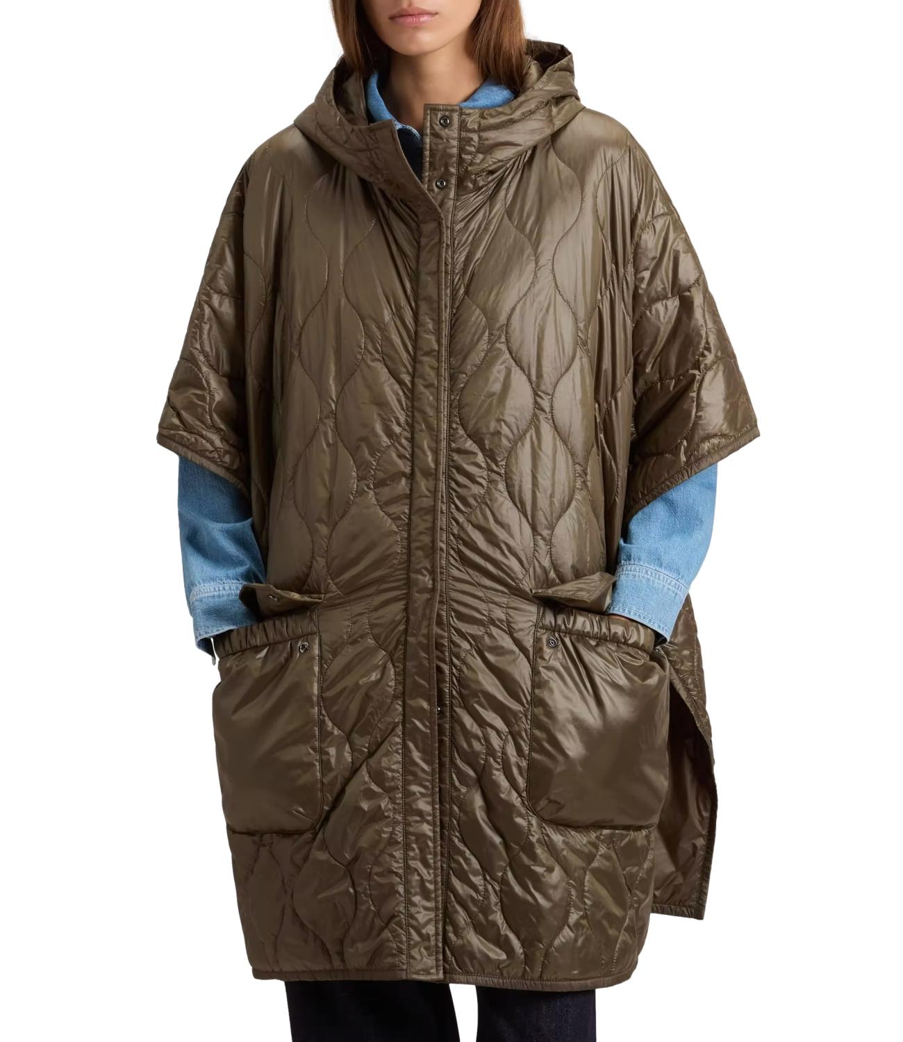 Woolrich Light Nylon Cape Dark Green Donna