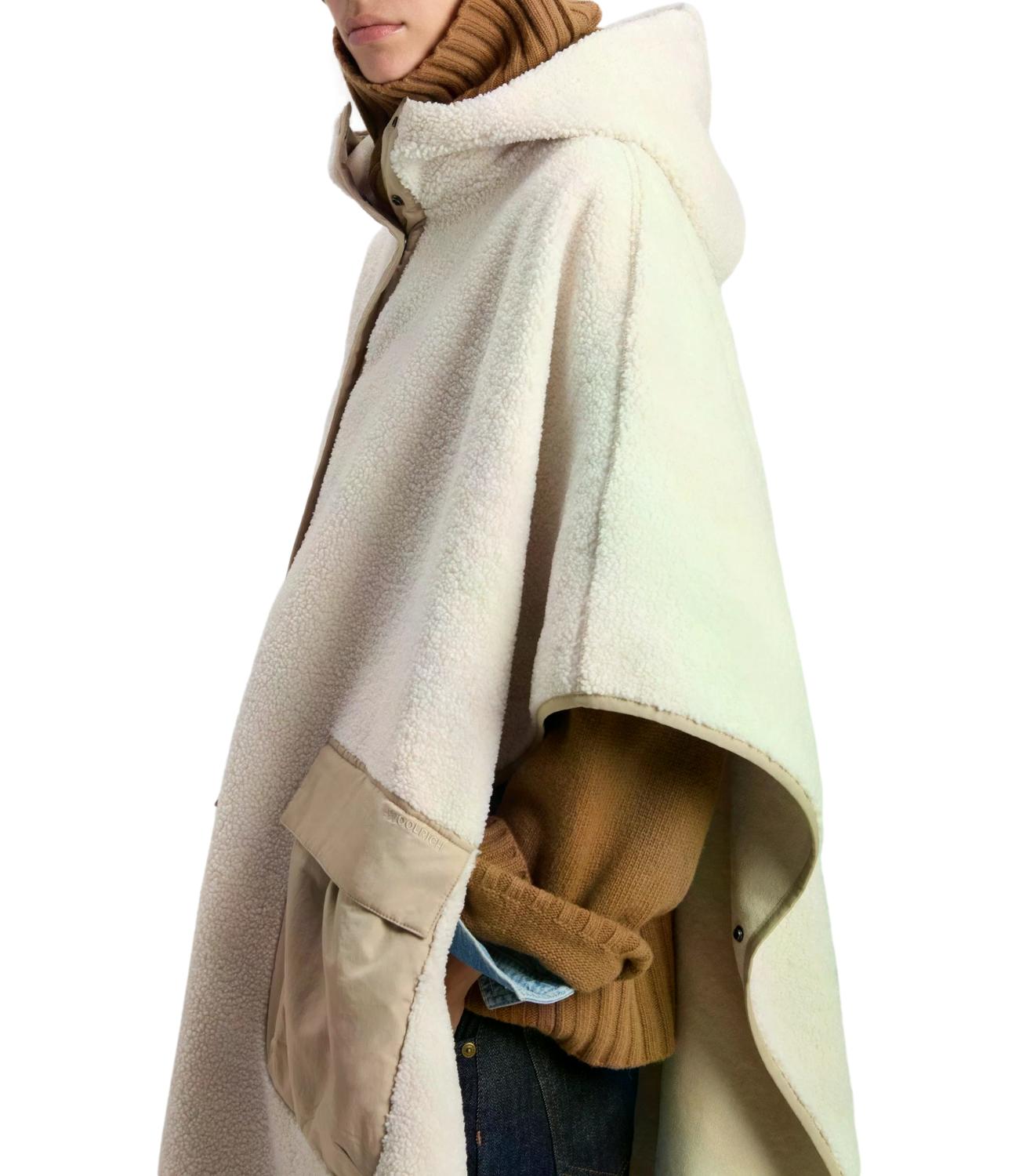 Woolrich Mixed Sherpa Cape Cream Milk Donna