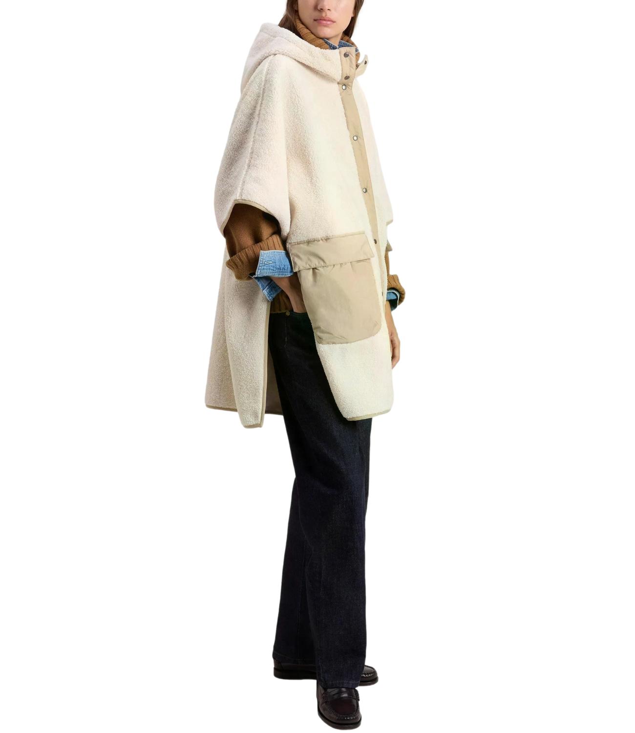 Woolrich Mixed Sherpa Cape Cream Milk Donna