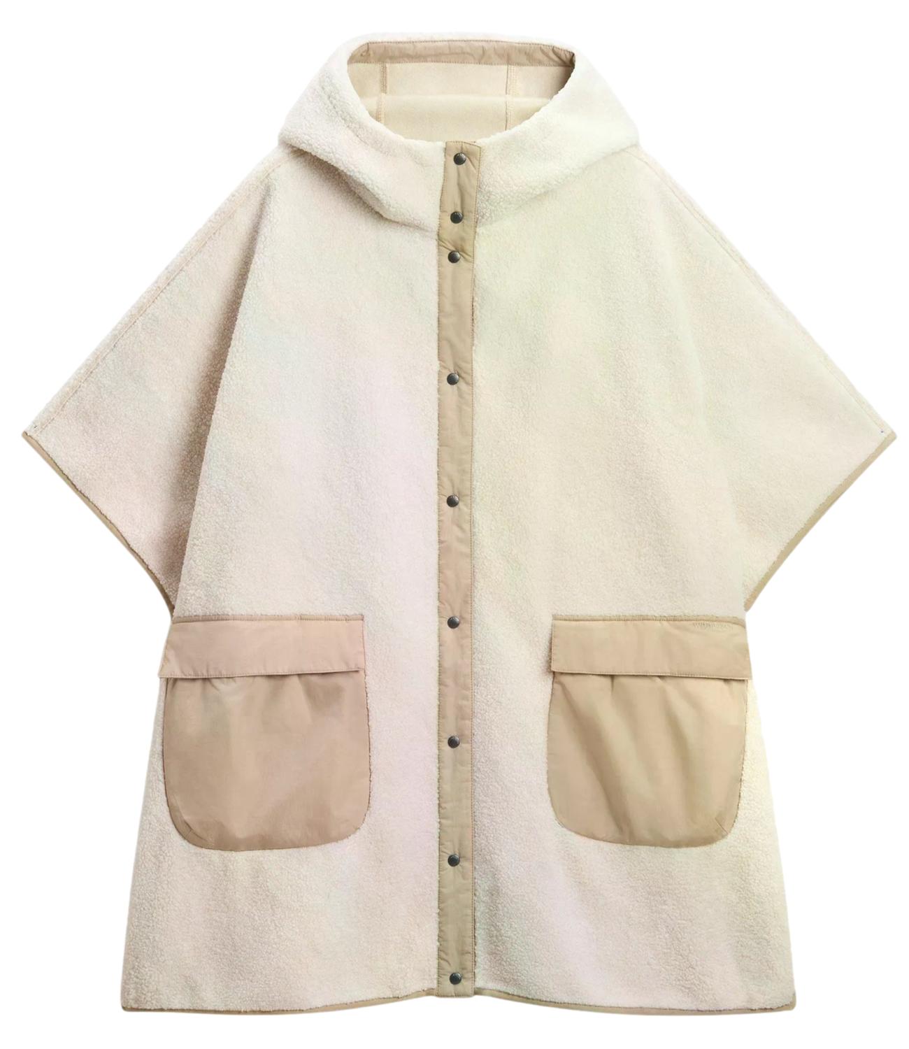 Woolrich Mixed Sherpa Cape Cream Milk Donna