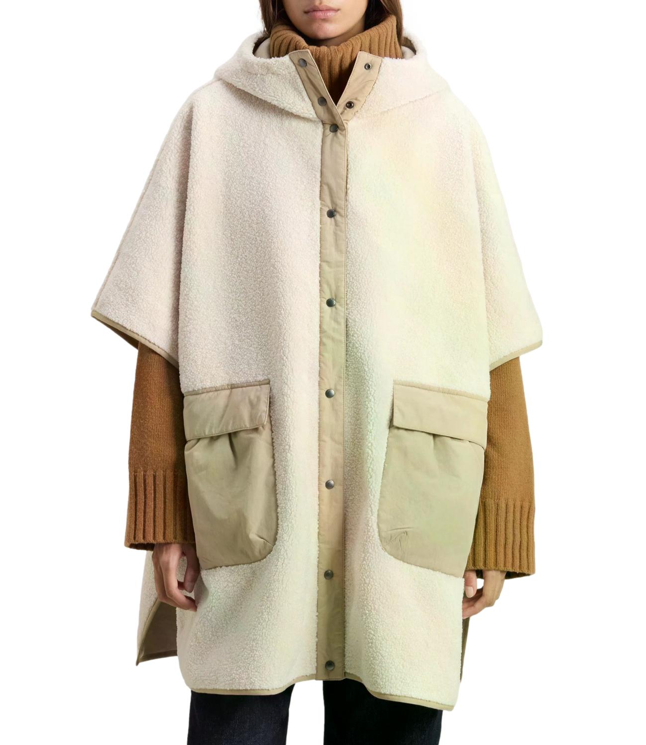 Woolrich Mixed Sherpa Cape Cream Milk Donna