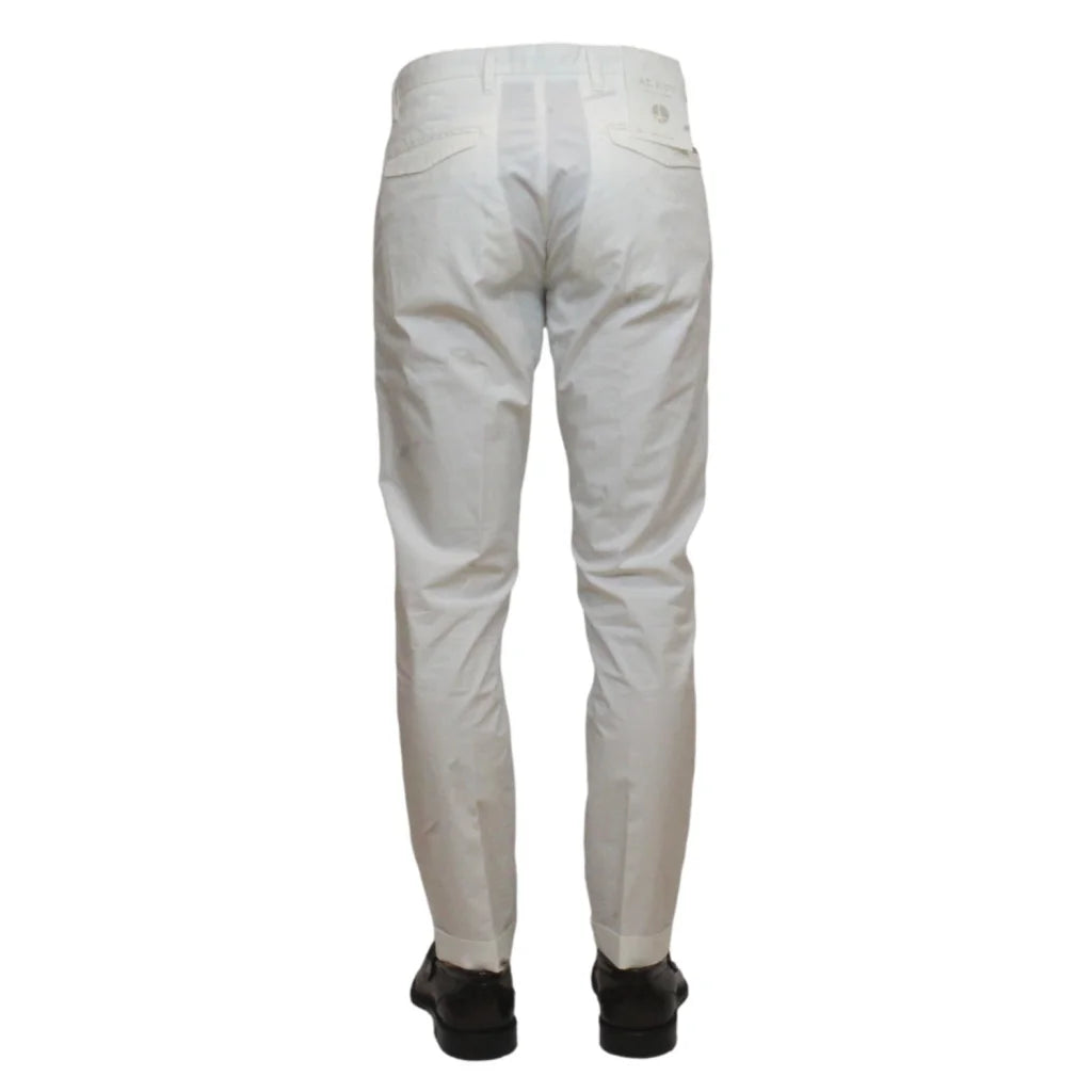 AT.P.CO Pantalone SASA Bianco Uomo L30 in cotone finissimo -