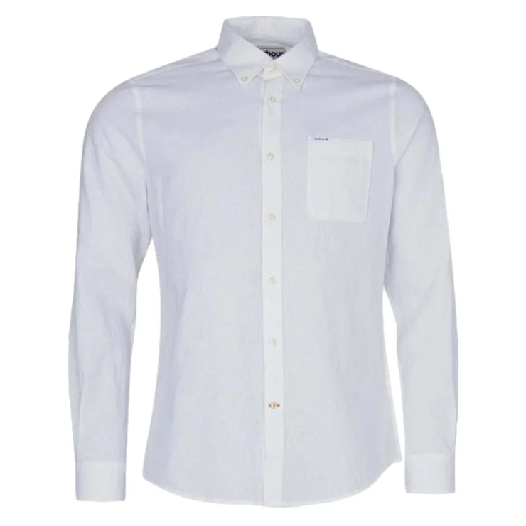 Camicia bianco Barbour con taschino uomo - Camicia