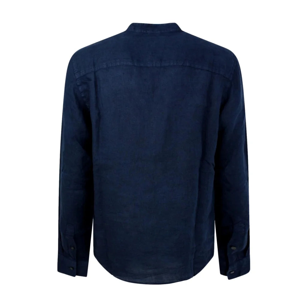 Camicia PEUTEREY in Lino uomo color blu navy e bottone