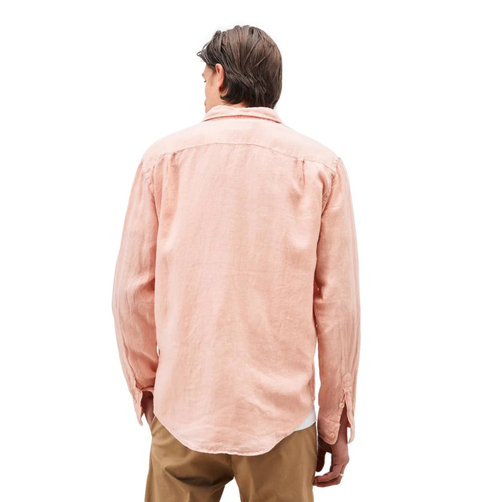 Camicia Riviera Roy Toger’s in lino pierce tinta unita rosa