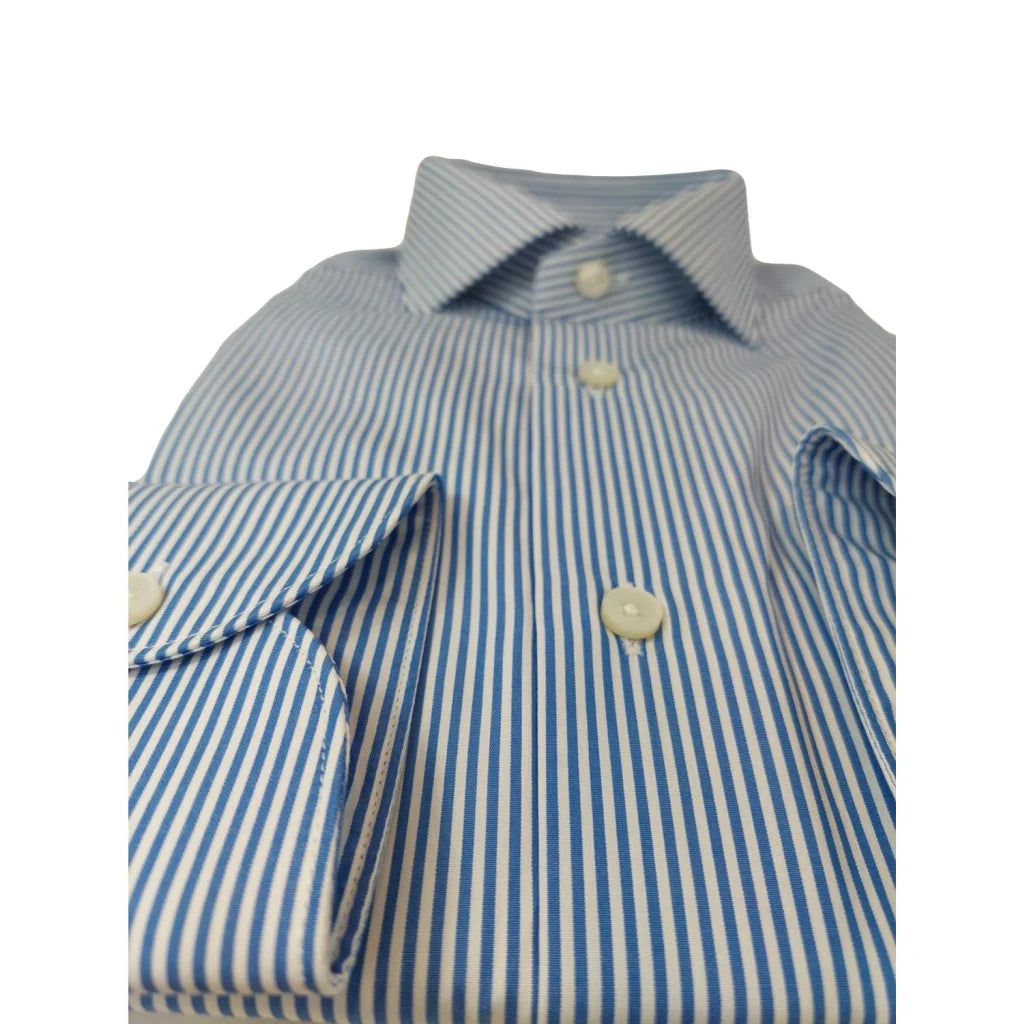 Camicia XACUS Taylor Fit a righe bianche e blu - Camicia